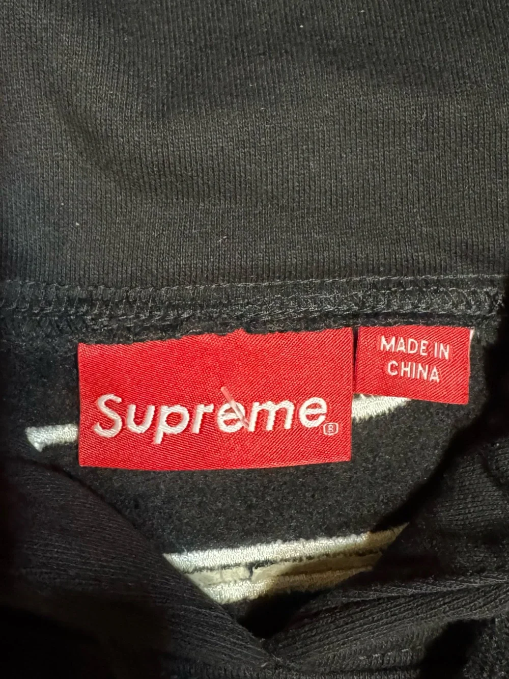 black supreme satin appliqué hoodie - Picture 3 of 4